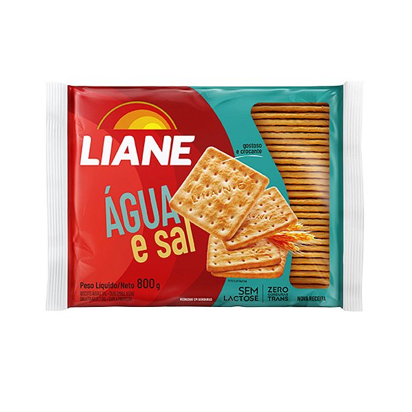 Biscoito Água e Sal Sem Lactose 800 Gramas - Liane