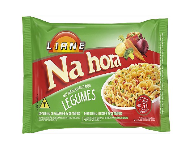 Macarrão Instantâneo Sabor Legumes 85 Gramas - Liane
