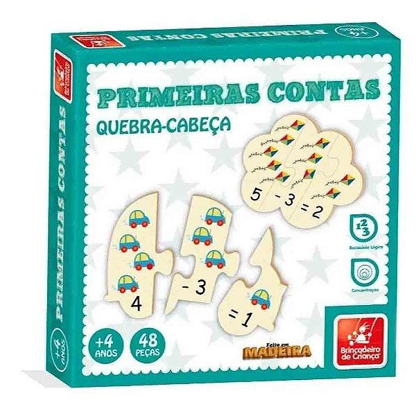 Quebra-Cabeça Primeiras Contas 48PC - Brincadeira de Criança