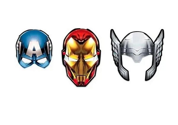 Máscara Cartonada Avengers Vingadores 06 unidades - Regina Festas