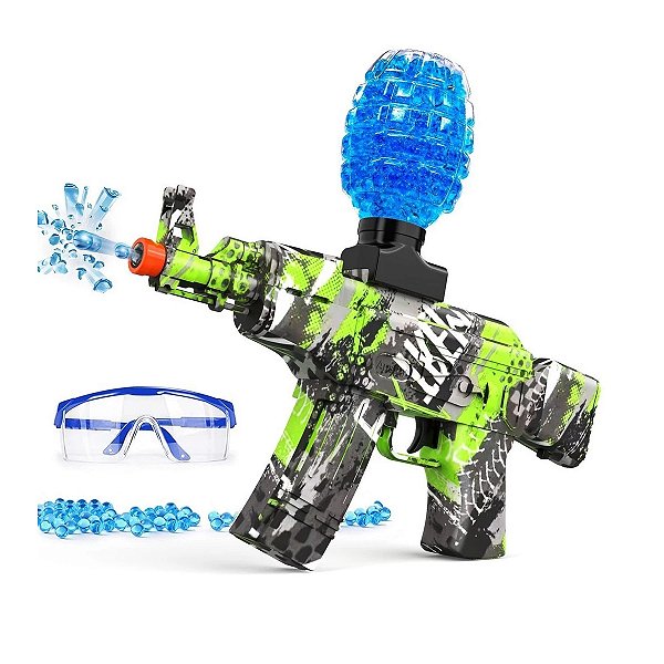 Arma Bolinha Gel Ak47 Automática Verde e Preta - Martins Importadora