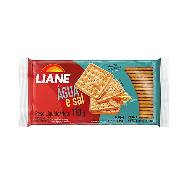 Biscoito Água E Sal Sem Lactose Liane 110g