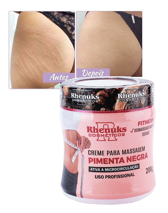 Creme Redutor Medidas Celulites Estrias Pimenta Negra - Rhenuks