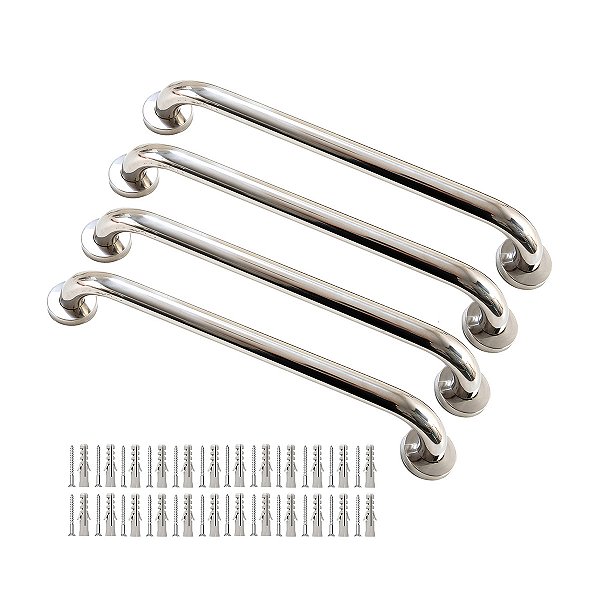 Kit 4 Barras De Apoio Banheiro 40cm Suporte Deficiente Físico e Idosos - Martins Importadora