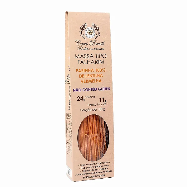 Talharim Lentilha Vermelha 200g Sem Gluten - Ceres Brasil