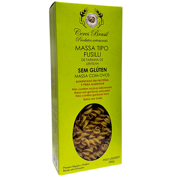 Fusilli de Farinha de Lentilha Amarela 200g - Ceres Brasil