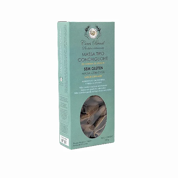 Conchiglione Lentilha e Espinafre 200g Sem Gluten - Ceres Brasil