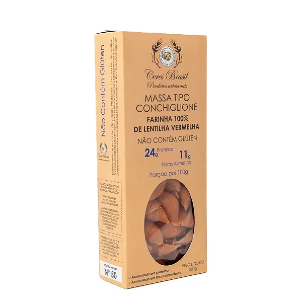 Conchiglione Lentilha Vermelha 200g Sem Gluten - Ceres Brasil