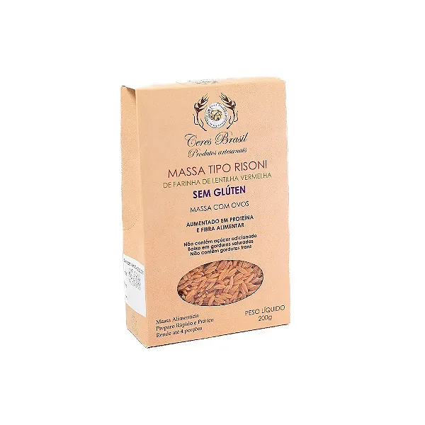 Macarrao Tipo Risoni Lentilha Vermelha 200g Sem Gluten - Ceres Brasil