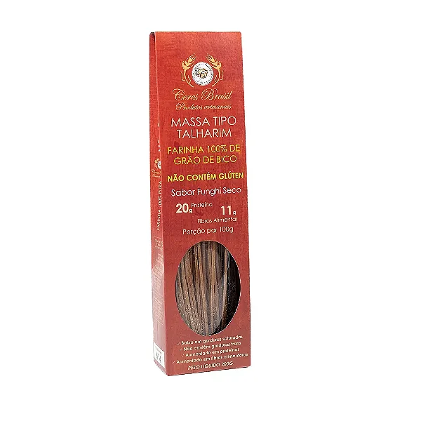 Talharim Grao de Bico e Funghi Seco 200g Sem Gluten - Ceres Brasil