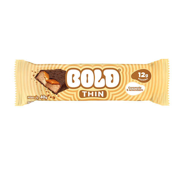 Barra de Proteína Bold Thin Caramelo & Amendoim 40g