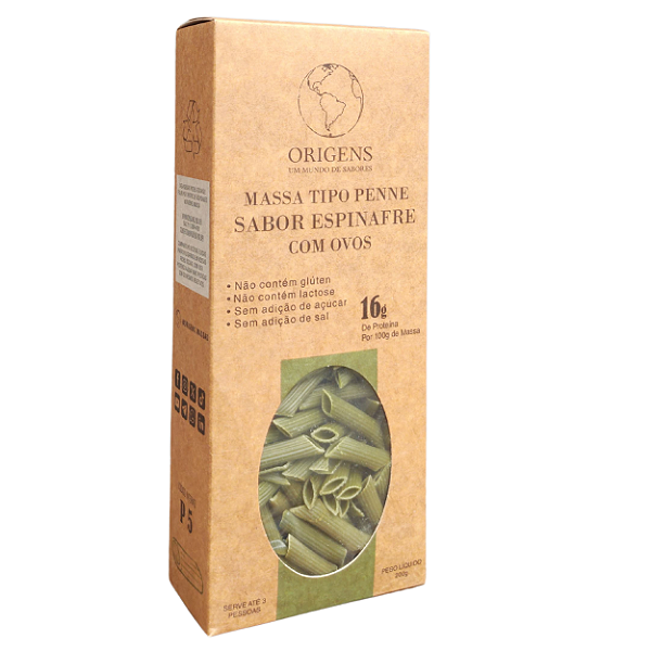 Penne de Espinafre 200g - Origens