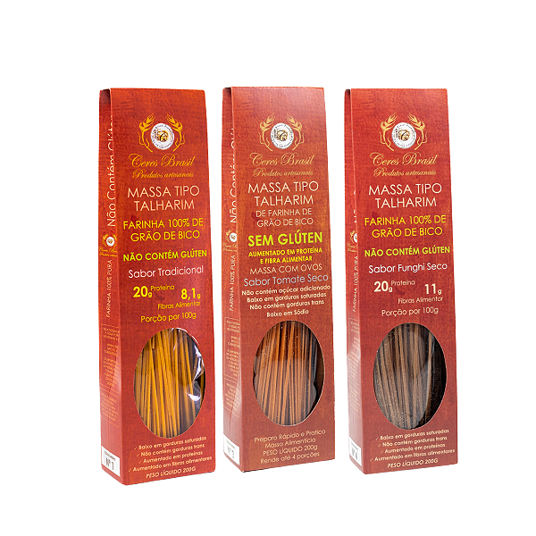 Kit 3 Sabores Macarrão Proteico S/ Glúten - Ceres Brasil