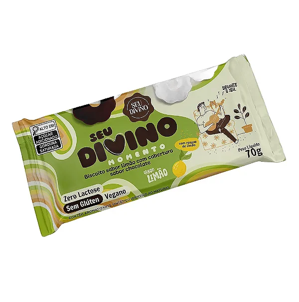 Biscoito Limão com Chocolate Sem Glúten 70g — Seu Divino Momento