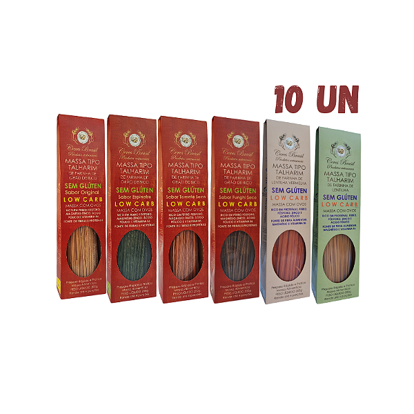 Kit com 10 unidades de Talharim de farinha de Grão de Bico e Lentilha - Ceres Brasil