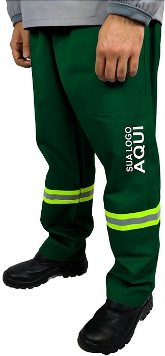 Kit 28 Calça em Brim Pesado Cargo Com Faixa Refletiva Personalizada