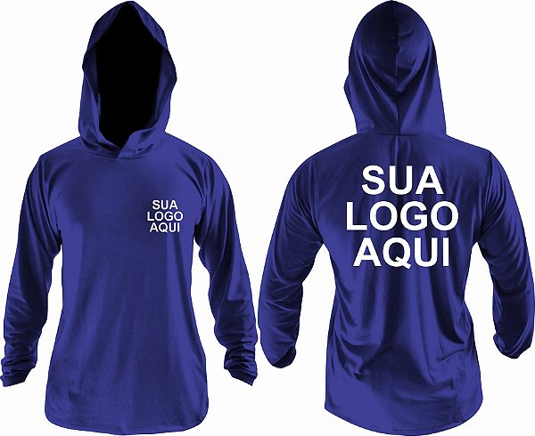 Kit 15 Camisetas Manga Longa com Capuz Personalizada Com Logo Tamanhos Variados