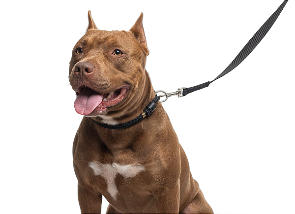 Guia de 2mts + Enforcador para cães - Fita 20mm Premium acabamento em Latão.