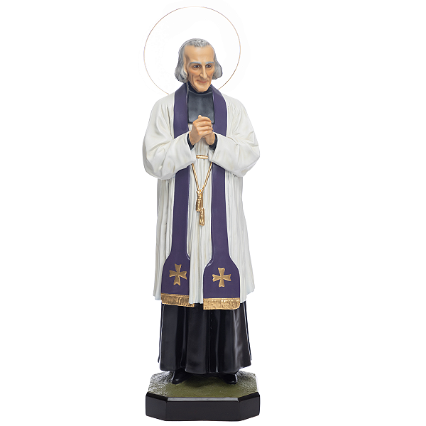 Imagem São João Maria Vianney 85cm Olhos de Vidro | Resina