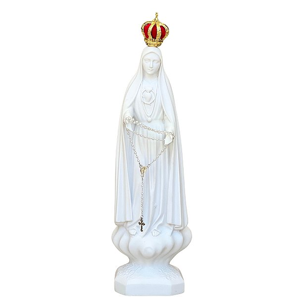 Imagem Imaculado Coração de Fátima 34cm | Pó de Mármore