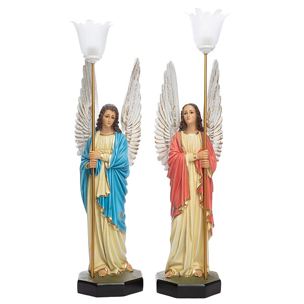 Imagem Anjo Tocheiro 82cm c/ Luminária | Resina - Unidade (Avulso)