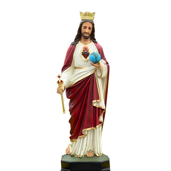 Imagem Cristo Rei 105cm c/ Coroa Folheada | Resina
