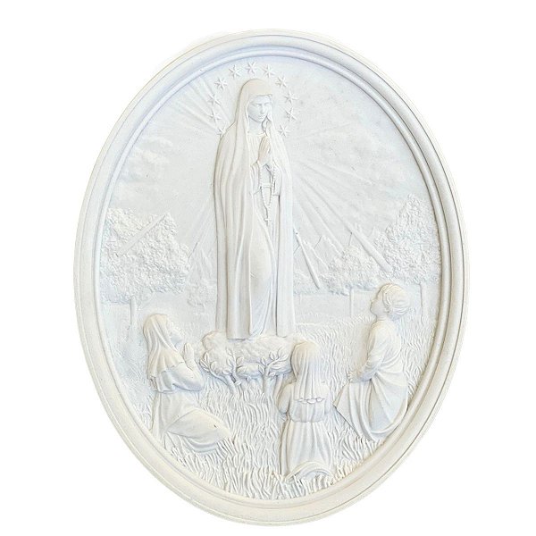 Medalha Nossa Senhora de Fátima 15cm P/ Mesa | Pó de Mármore