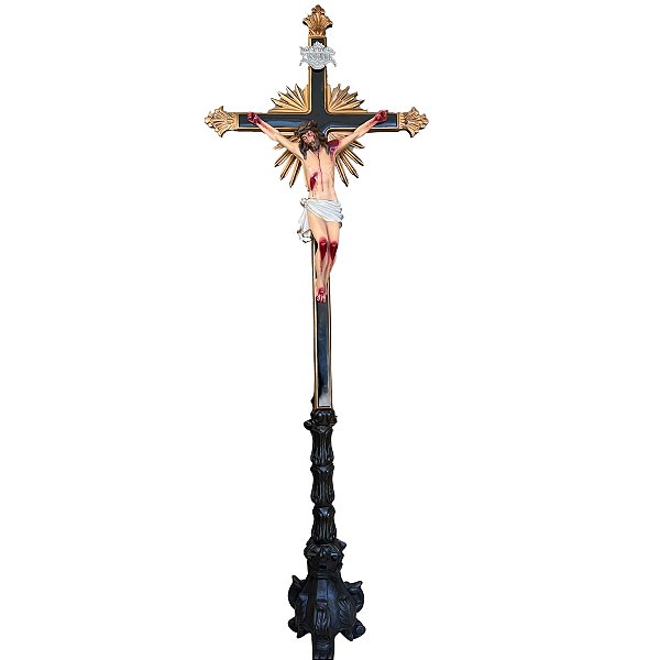 Crucifixo Ornado 250cm C/ Base Resina