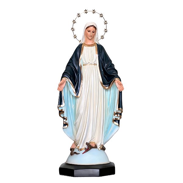 Imagem Nossa Senhora das Graças 105cm c/ Olhos de Vidro Auréola | Resina