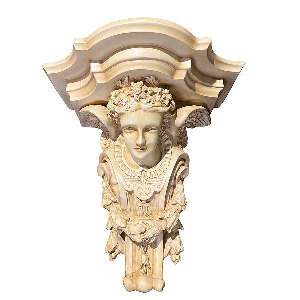 Suporte P/ Imagem Peanha Anjo 48cm Parede Marfim