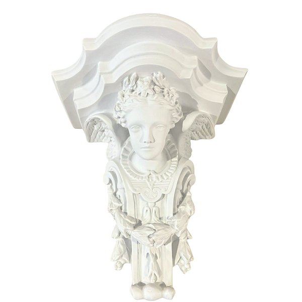Suporte P/ Imagem Peanha Anjo 48cm Parede Área Externa Pó de Mármore