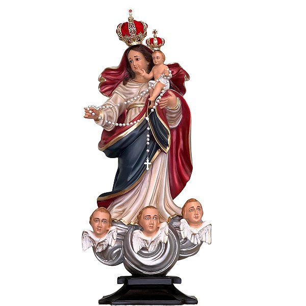 Imagem Nossa Senhora do Rosário 70cm C/ Olhos de Vidro Coroa Folheada Resina