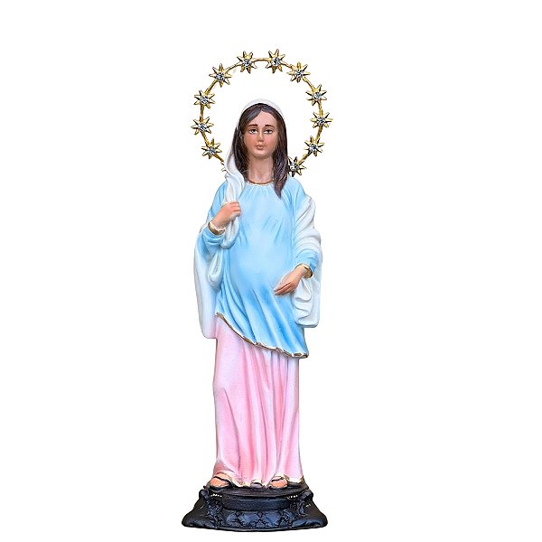 Imagem Nossa Senhora do Bom Parto 22cm C/ Auréola Folheada | Resina