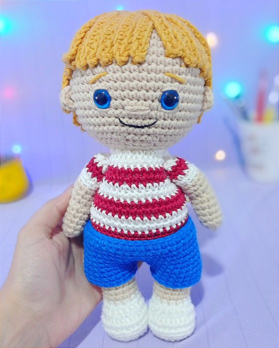 Amigurumi Modelo Mini Mim Boneco de Crochê Síndrome de Down PRONTA ENTREGA