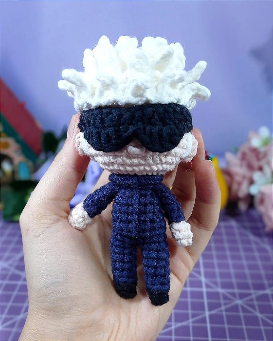 Amigurumi Satoru Gojo Jujutsu Kaisen Boneco de Crochê À PRONTA ENTREGA