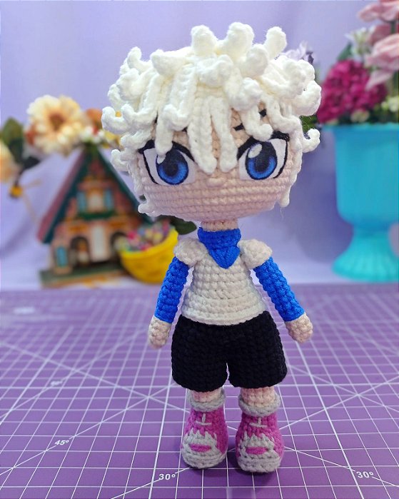 Amigurumi Killua Hunter x Hunter Boneco de Crochê À PRONTA ENTREGA