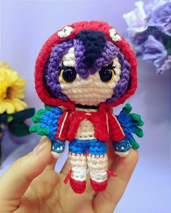 Amigurumi Arya (garota Arara) mascote Fapar Boneca de Crochê