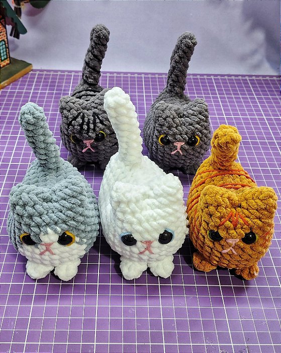 Gatos amigurumi Chenille