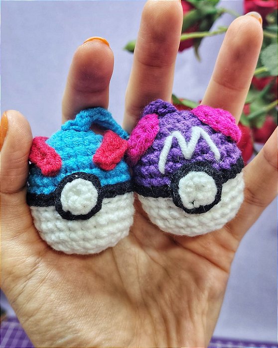 Chaveiro Amigurumi Masterball ou Greatball