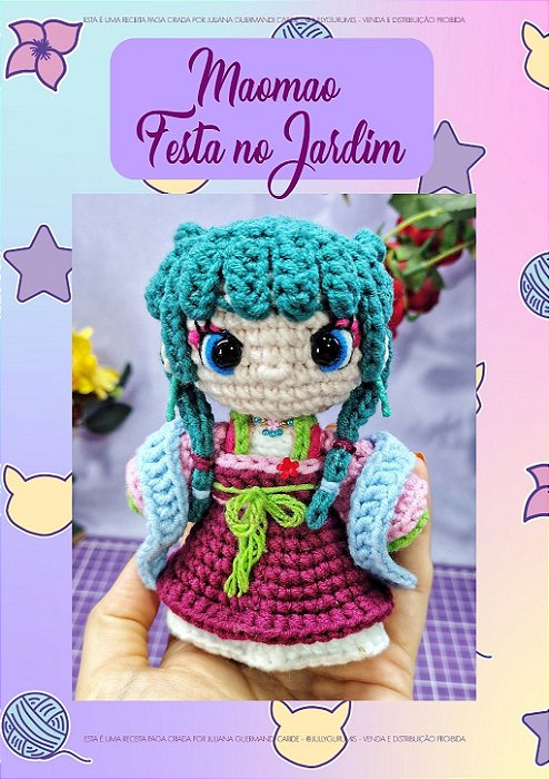 Receita de amigurumi Maomao Festa no Jardim