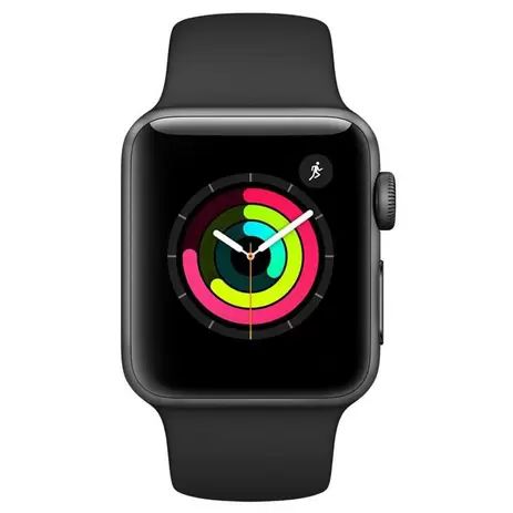 Relógio Apple Watch Series 3 (GPS) Cx Cinza Pulseira Preta