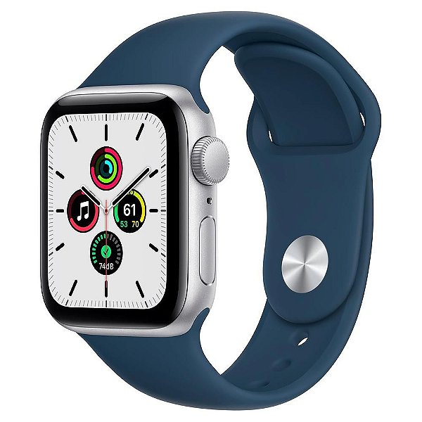Relógio Apple Watch SE 40MM Caixa Prateada Pulseira Azul