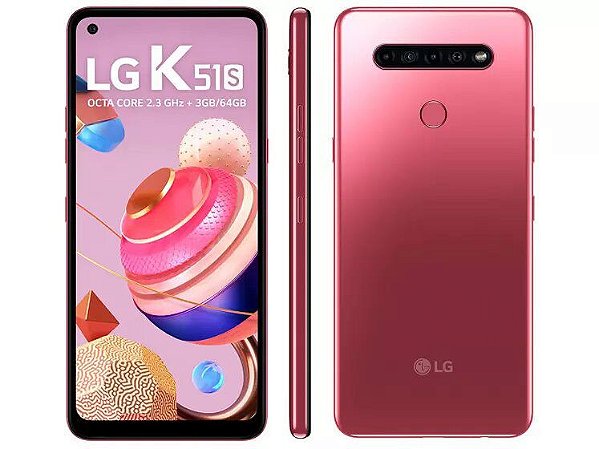 Celular Smartphone LG K51S 64GB Vermelho 4G Octa-Core 3GB RAM 6,55”