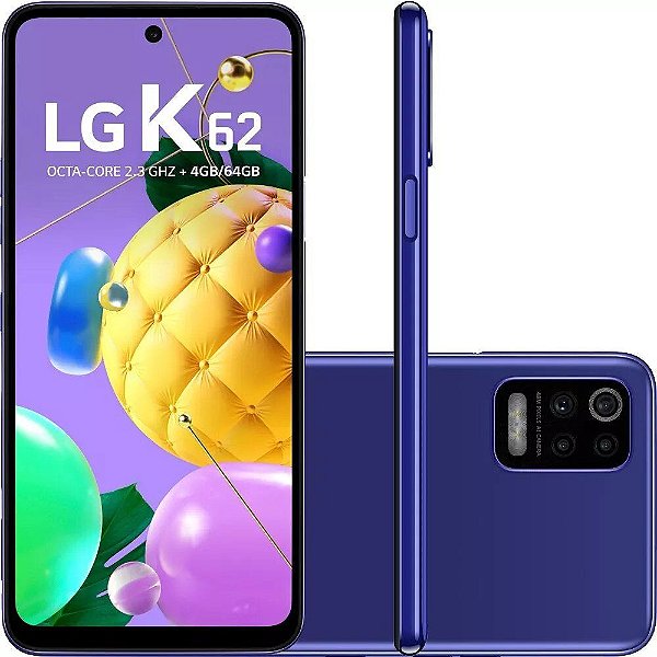 Celular Smartphone K62 4g Tela 6,6 64gb 4gb Ram Azul LG