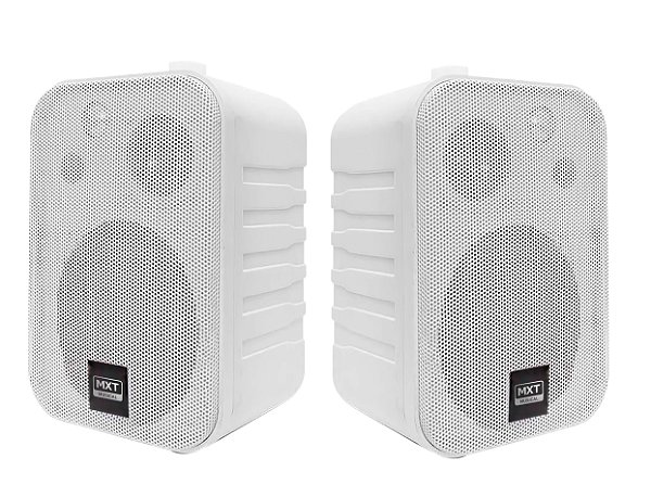 Par Caixa de Som Ambiente Com Suporte, Branca Mod. MXK-25