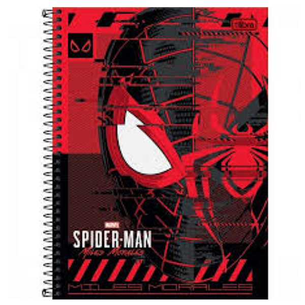 Caderno Capa Dura 10X1 160 Folhas, Spider Man Game, 21 cm, Tilibra