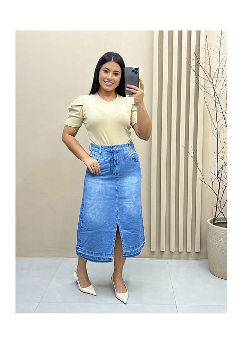 Saia Maxi Midi com fenda na frente REF 186