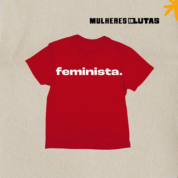 Camiseta babylook feminista - Vermelho