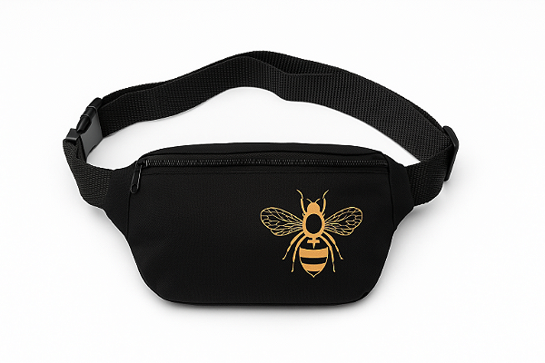 Pochete Abelha Feminista Preta