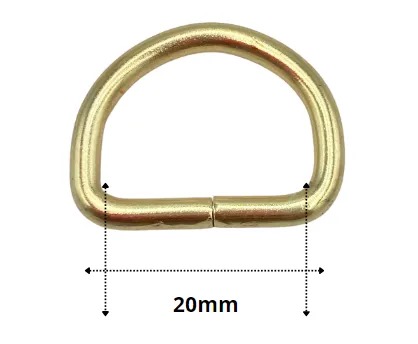 Meia Argola de Metal 2,0cm - 10 unidades